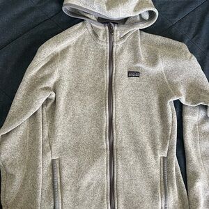 Patagonia Light Heather Gray Full-Zip Hooded Fleece